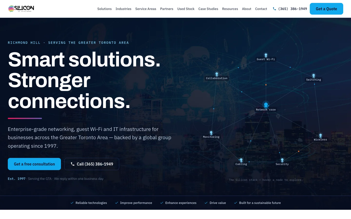 Screenshot of the Silicon IT Systems website, built by Shinobi Media
